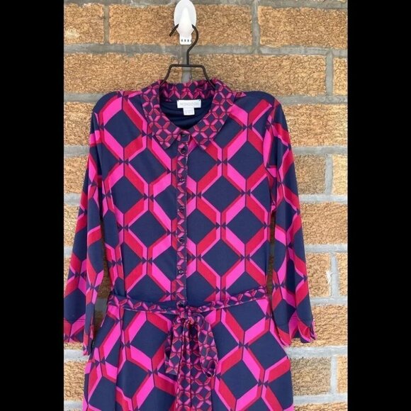 Monsoon Gabby Geo Print Shirt Dress size 8 - Picture 4 of 14